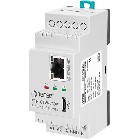 Ethernet modem, RS-485, TCP/IP compatible. Modbus 230V communication.