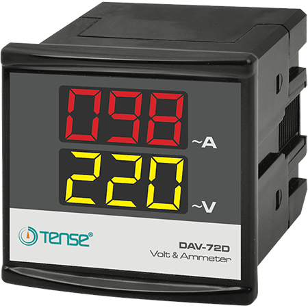 Digitales Voltmeter und Amperemeter (50/60 Hz), 72 x 72 mm, 6 x 14 mm, 150 V – 260 V, 1 A – 100 A
